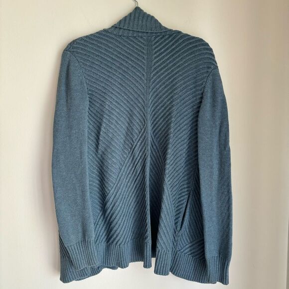 H by Halson Women’s chunky cardigan open sweater dusty blue size Largr EUC! - Picture 8 of 9